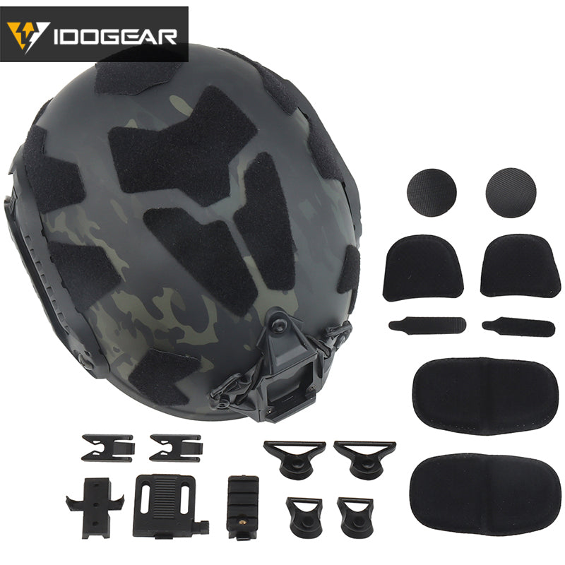 IDOGEAR Tactical FAST Helmet SF Style SUPER High Cut FAST Helmet 7.5mm Thickness Full Protective Version MH Tactical Fast Helmet Head Outdoor Wargame Training Protect Gear 6803