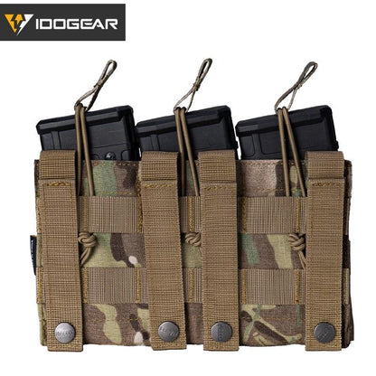 IDOGEAR Tactical Triple Magazine Pouch For 5.56 Military MOLLE Mag Pouch Open Top Mag Pouch 3526