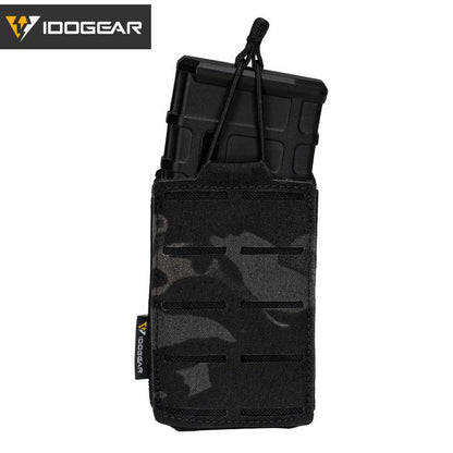 IDOGEAR Tactical Single Mag Pouch LSR 556 Magazine Pouch MOLLE Belt Pouch Laser Cut Magazine Pouch for 556 Mag 3566