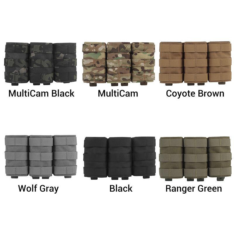 IDOGEAR Tactical Triple Magazine Pouch for 5.56mm with Insert Hard Carrier with MOLLE Clip Quick Draw Military Molle Mag Pouch 1000D High Quality Nylon MG-F-14