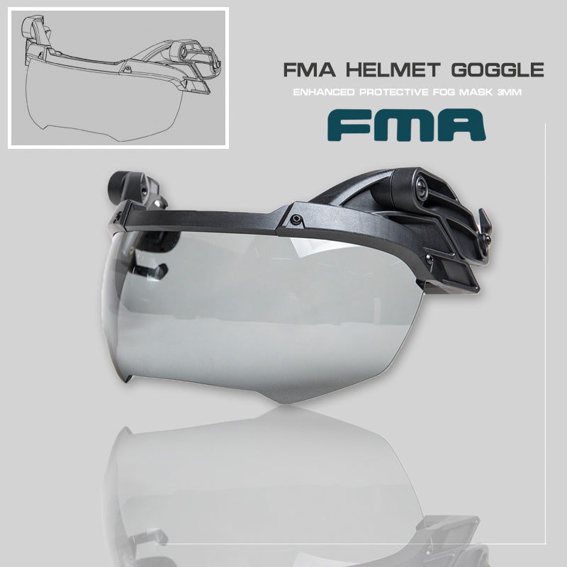 FMA Tactical Goggles PC Lens Helmet Goggles Safety Anti-fog Cycling tactical Glasses 3mm anti-fog Lens military cycling army wargame protection tactical Goggle Outdoor TB1297