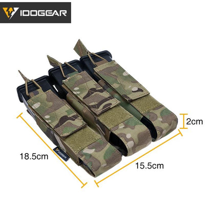 IDOGEAR Tactical SMG Triple Magazine Pouch MOLLE Kriss Mag Carrier For SMG MP7 MP5 Mag Pouch Holder 3576