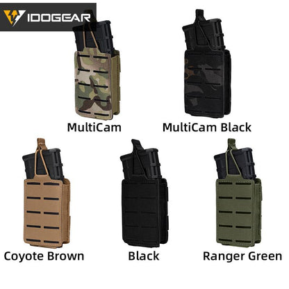 IDOGEAR Tactical Single Mag Pouch LSR 556 Magazine Pouch MOLLE Belt Pouch Laser Cut Magazine Pouch for 556 Mag 3566