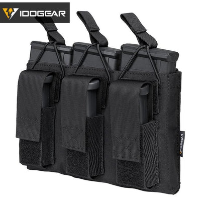 IDOGEAR Tactical Triple Magazine Pouch For 9mm & 556 Mag Carrier Triple Open Top MOLLE Mag Pouch 3545