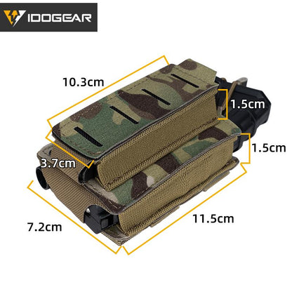 IDOGEAR Tactical Double Magazine Pouch For 9mm & 556 MOLLE 3569