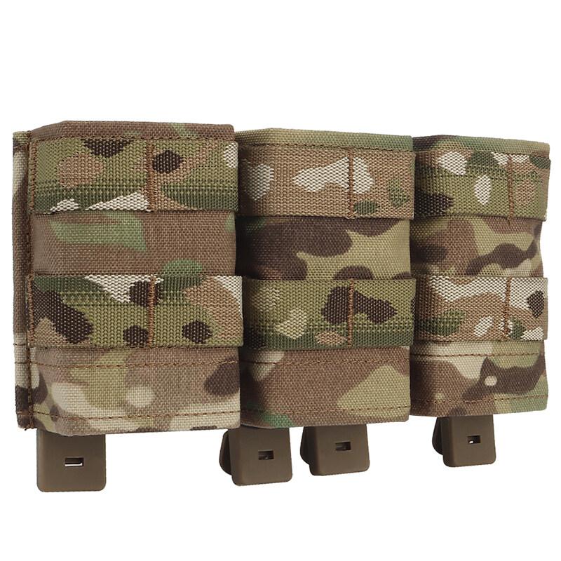 IDOGEAR Tactical Triple Magazine Pouch For 5.56mm Mag with Hard Insert Carrier Quick Draw Military Molle Mag Pouch MG-F-12