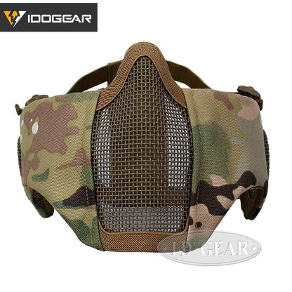 IDOGEAR Survival equipment Mask Mesh Half Face Mask With Ear Protection Paintball Gear 3601 Hiking Camping Tactical Gear