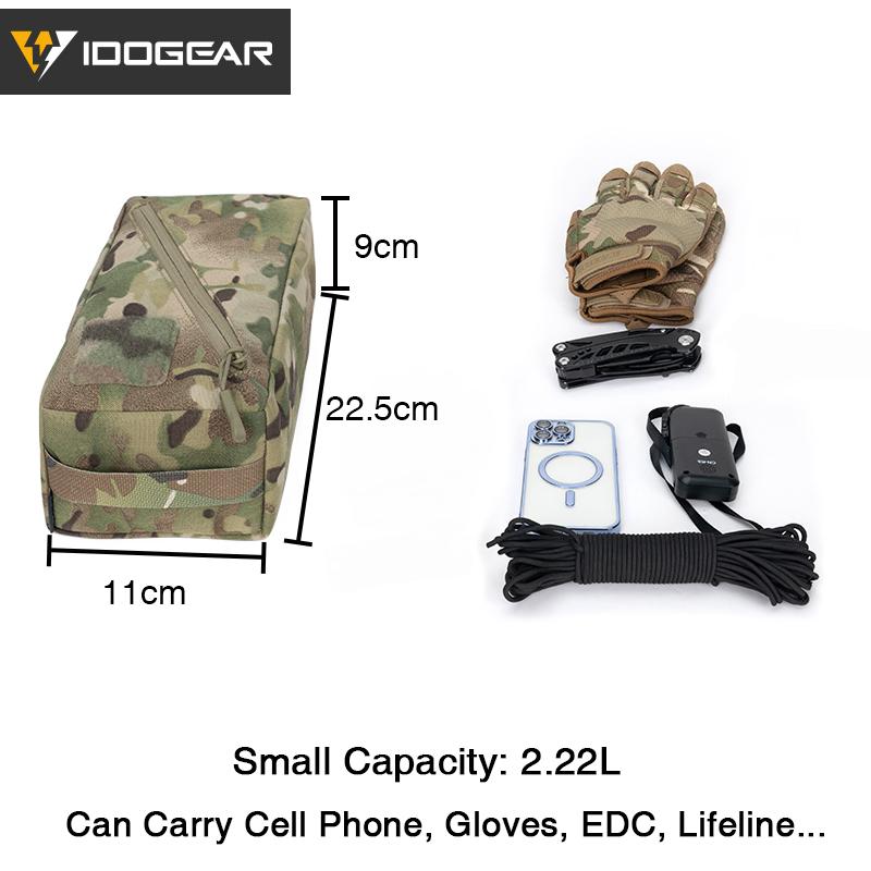 IDOGEAR Tactical Square Storage Pouch Velcro Webbing Utility Pouch Packing Cubes Multi-function Camouflage Military Outdoor Gear 35101