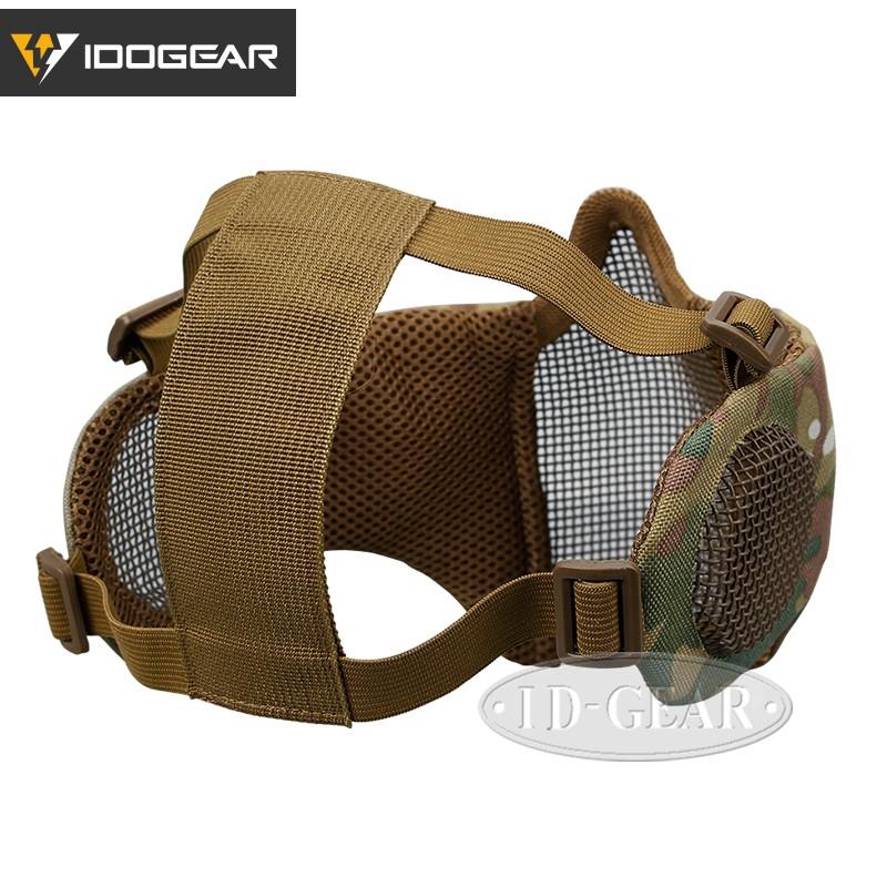 IDOGEAR Survival equipment Mask Mesh Half Face Mask With Ear Protection Paintball Gear 3601 Hiking Camping Tactical Gear