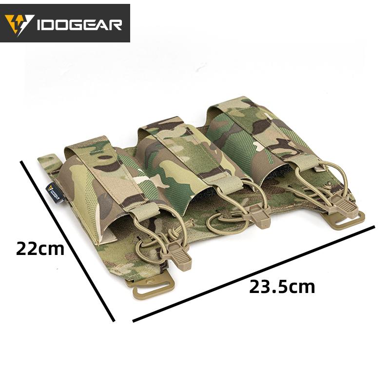 IDOGEAR TEAR Front Flap Triple Magazine Pouch Hook&loop For 556 Mag Holder Elastic Velcro-tape Outdoor Camouflage Military 3599