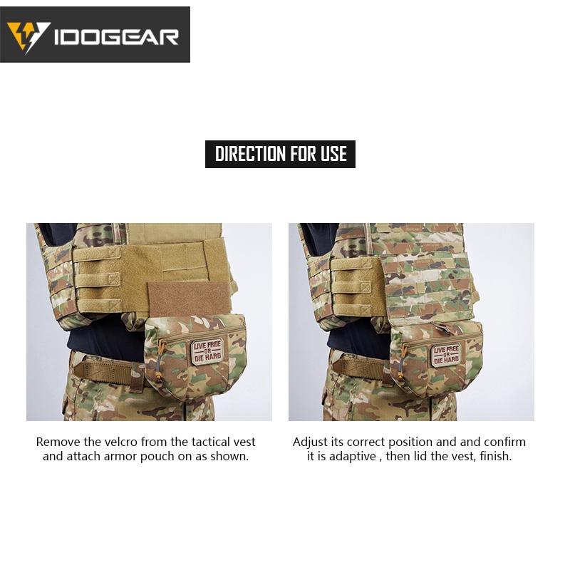 IDOGEAR Tactical Armor Carrier Drop Pouch AVS JPC CPC Pouch Waist Bag EDC Combat Drop Pouch 3520