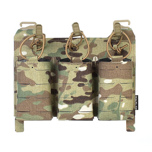 IDOGEAR PEW Tactical Triple 556 Magazine Pouch FERRO STYLE KTAR Front Flap FCPC Front Magazine Pouch Laser Cut MOLLE Military Mag Carrier VT13