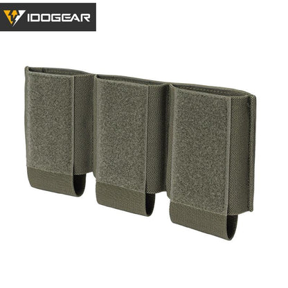 IDOGEAR Tactical DOPE 556 Triple Mag Pouch 500D Velcro Hook&loop Chest Front Panel Partition Pouch Attachable Outdoor Military Hiking Camping 3598