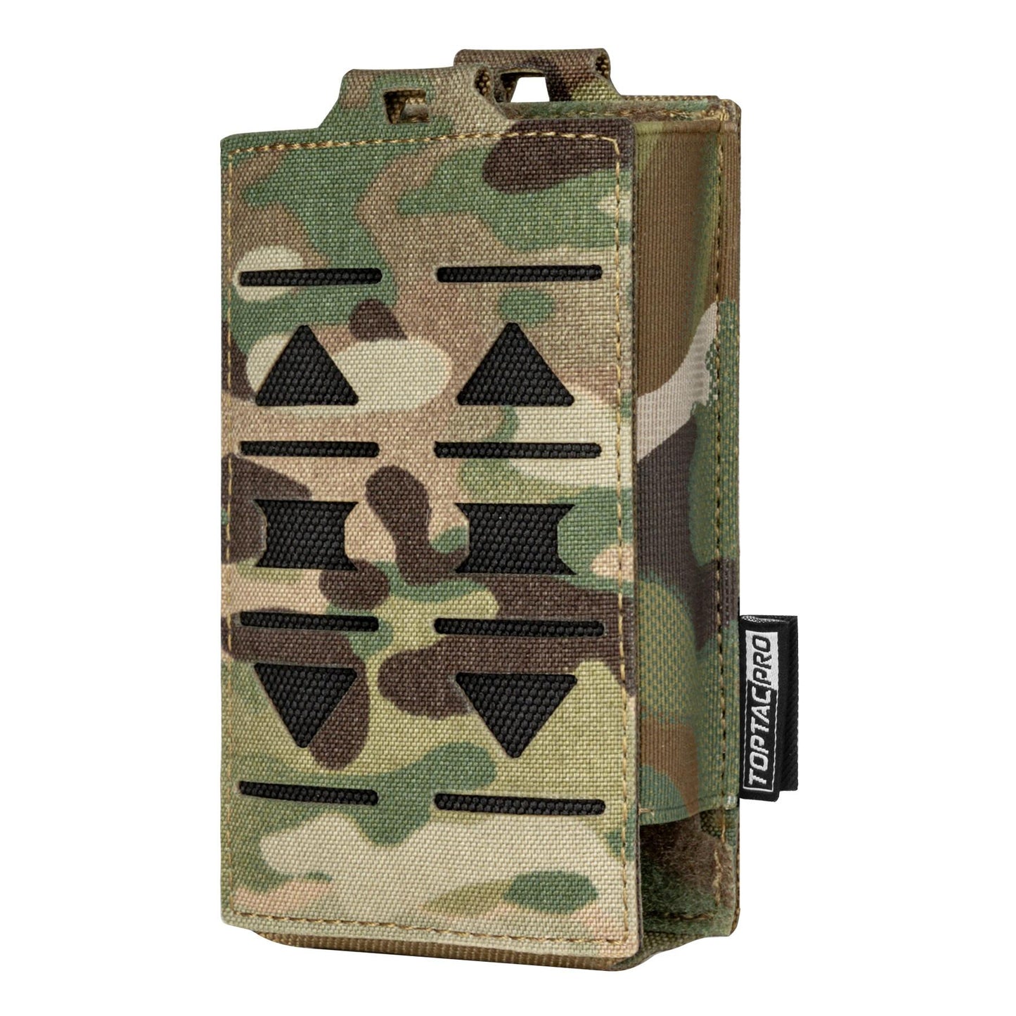 TOPTACPRO Tactical Single Magazine Pouch for 556mm Mag Military MOLLE Mag Carrier Laser Cut Nylon Tactical Belt-Pouch Outdoor Wargame Camouflage Mag Pouch 8514