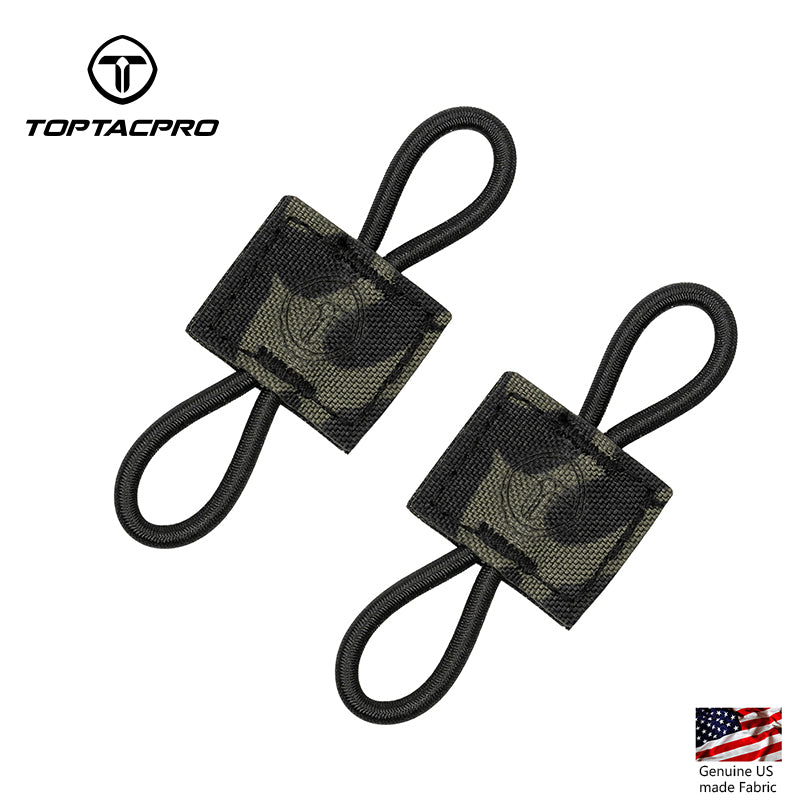 TOPTACPRO Tactical MOLLE Elastic Holder 2PCS Army Binding Retainer EDC Elastic Holder for Antenna Stick Pipe Tactical Vest Tactical Pouch Military Hiking Elastic Holder