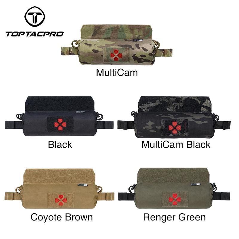 TOPTACPRO Tactical Medical Pouch Roll 1 Trauma Pouch Hook & Loop Medical Pouch IFAK First Aid Kit Pouch Tourniquet Holder 8507