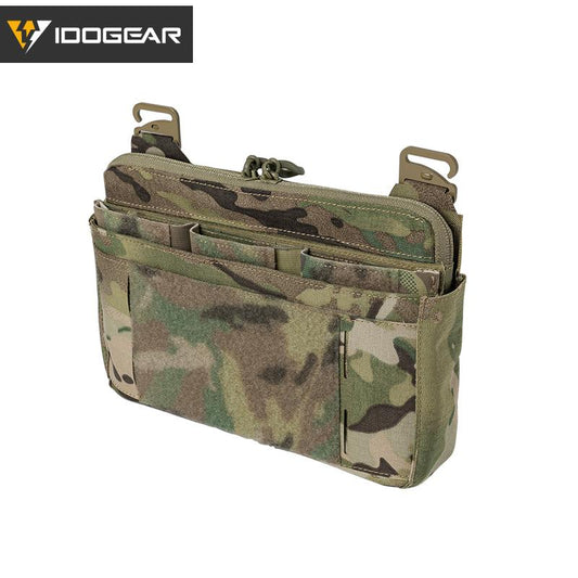 IDOGEAR Tactical DOPE Triple Mag Pouch+front Flap+insert Pouch 500D Nylon Military Camping Hiking Outdoor Multifunctional Quick Release Set