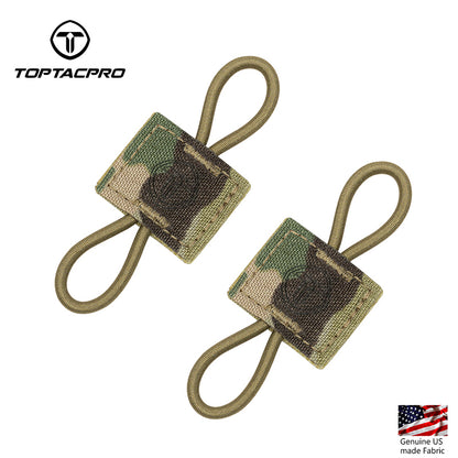 TOPTACPRO Tactical MOLLE Elastic Holder 2PCS Army Binding Retainer EDC Elastic Holder for Antenna Stick Pipe Tactical Vest Tactical Pouch Military Hiking Elastic Holder