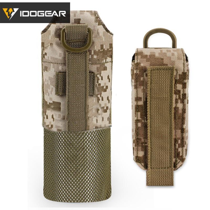 IDOGEAR Tactical Folding Bottle Pouch Camouflage Water Kettle Canteen Bag MOLLE Military Camouflage Gears 3534