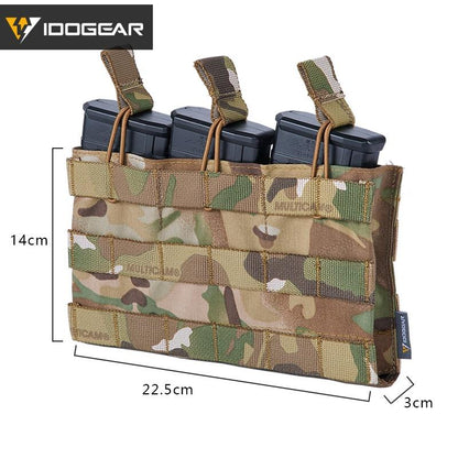 IDOGEAR Tactical Triple Magazine Pouch For 5.56 Military MOLLE Mag Pouch Open Top Mag Pouch 3526