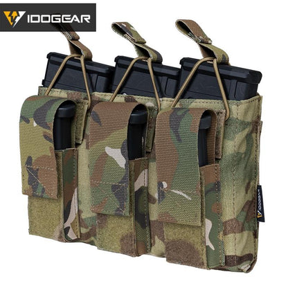 IDOGEAR Tactical Triple Magazine Pouch For 9mm & 556 Mag Carrier Triple Open Top MOLLE Mag Pouch 3545