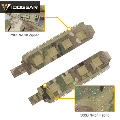 IDOGEAR Tactical Zipper Connection 500D Nylon YKK Zipper Board MOLLE Back Board Adapter Camo Lightweight Universal FCSK3.0 3950