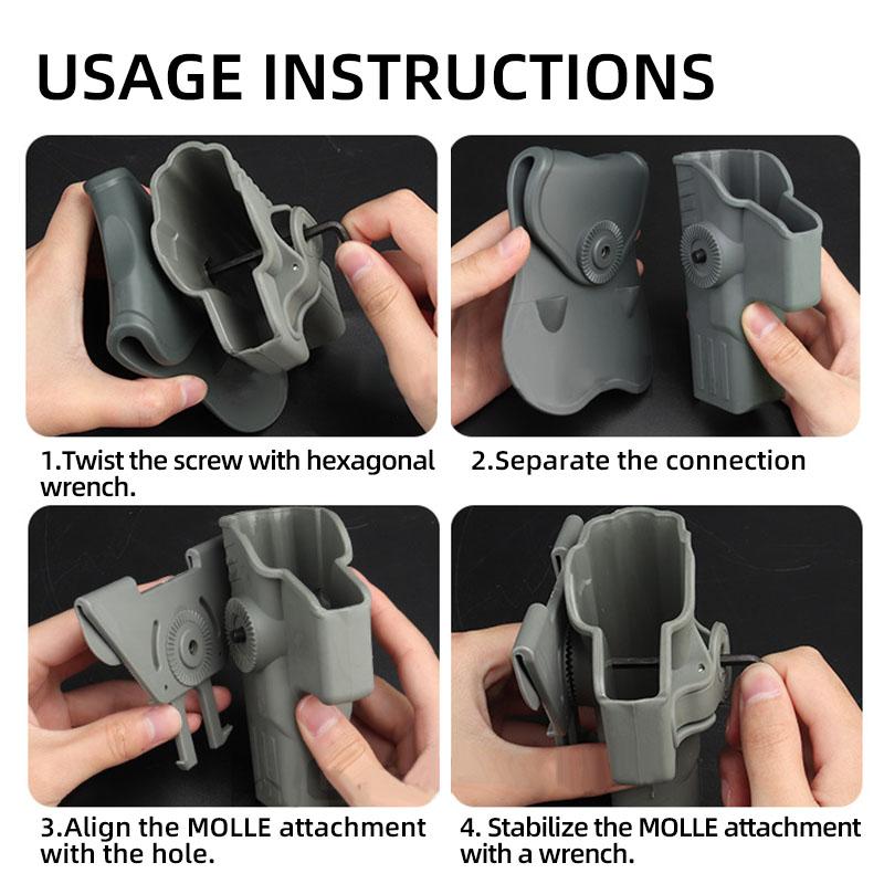 IDOGEAR Tactical MOLLE Clip Rotatable Molle Connector for GB series Holster MG-ACC-10