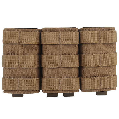 IDOGEAR Tactical Triple Magazine Pouch for 5.56mm with Insert Hard Carrier with MOLLE Clip Quick Draw Military Molle Mag Pouch 1000D High Quality Nylon MG-F-14