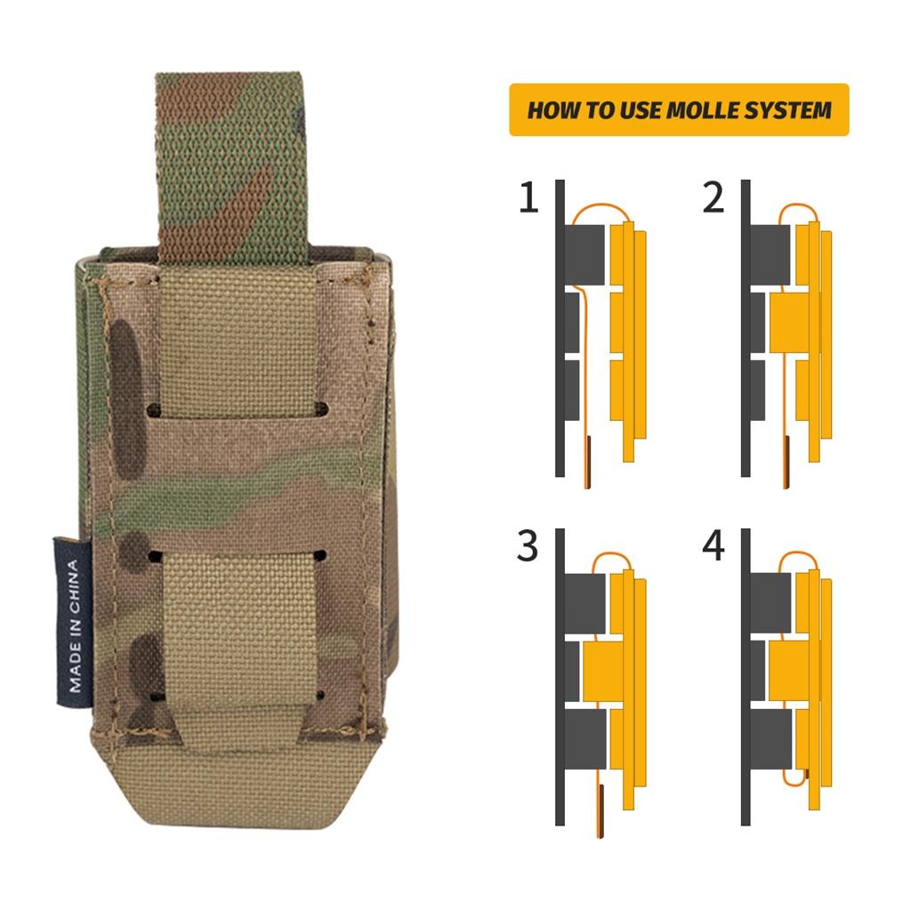 IDOGEAR Tactical Flash bang Pouch Tool Bag Modular MOLLE Quick Release Flashbomb Pouch Flashlight Pouch 3593