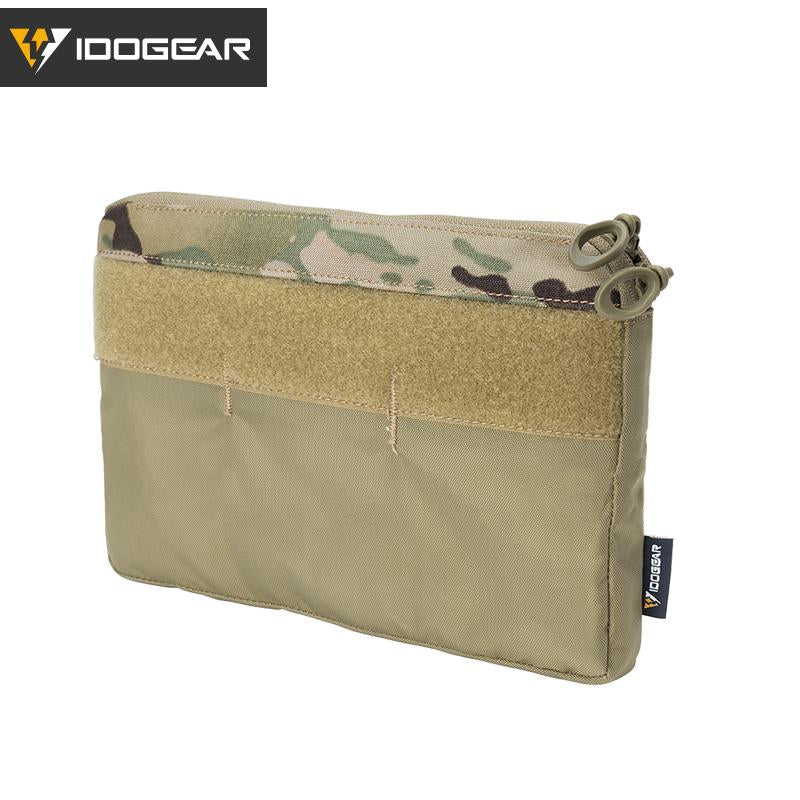 IDOGEAR Tactical DOPE FERRO Front Panel Pouch Insertion Pouch 500D Nylon YKK Velcro Hook&Loop Split Bag Tactical Vest Front Chest Bag Outdoor Hiking Camping Military 3597