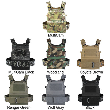 IDOGEAR PEW Tactical Plate Carrier Vest FCPC V5 MOLLE Velcro Lightweight Ajustable Military Army Combat Tactical Vest with Cummerbund Cobra buckle VT12