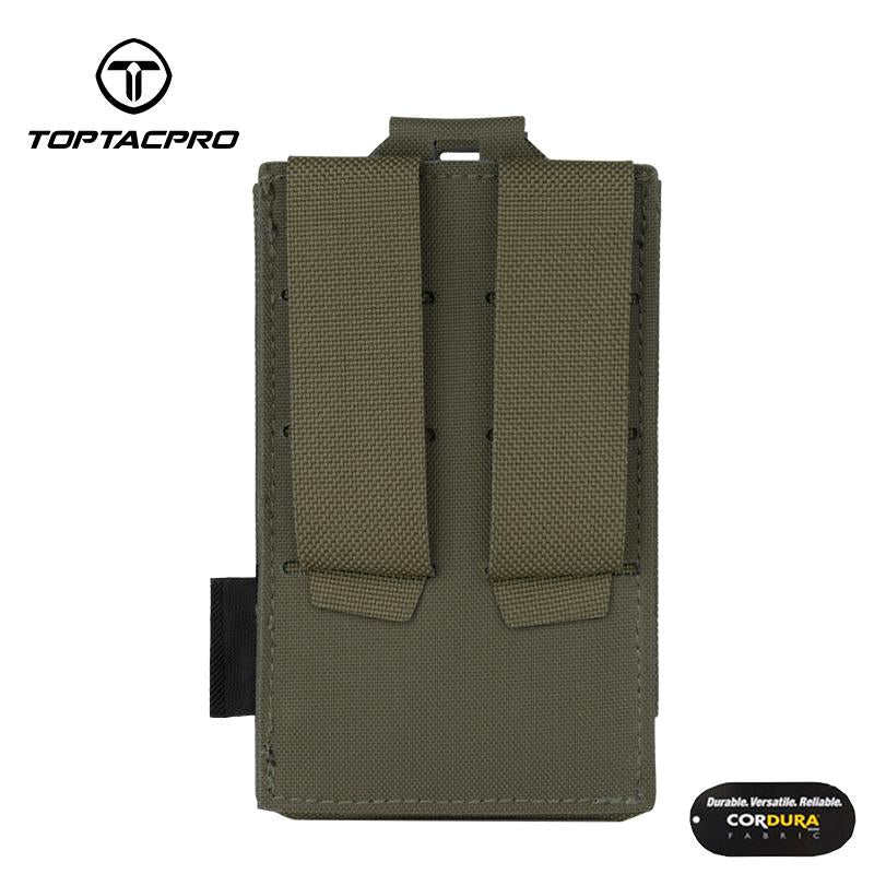 TOPTACPRO Tactical Single Magazine Pouch for 556mm Mag Military MOLLE Mag Carrier Laser Cut Nylon Tactical Belt-Pouch Outdoor Wargame Camouflage Mag Pouch 8514