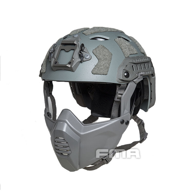 FMA FAST SF Tactical Helmet w/ NVG Shroud Headwear with Half Face Mask Velero Army Wargame Military helmet 1365