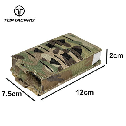 TOPTACPRO Tactical Single Mag Pouch for 556 Mag Open Top Quick Draw Military MOLLE Mag Carrier Nylon Tactical Belt-Pouch Tactical Camouflage Mag Pouch 8514