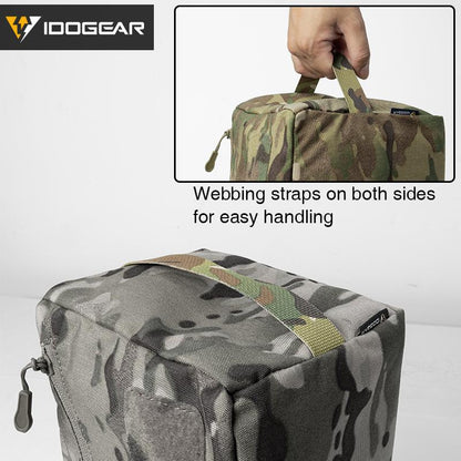 IDOGEAR Tactical Square Storage Pouch Velcro Webbing Utility Pouch Packing Cubes Multi-function Camouflage Military Outdoor Gear 35101