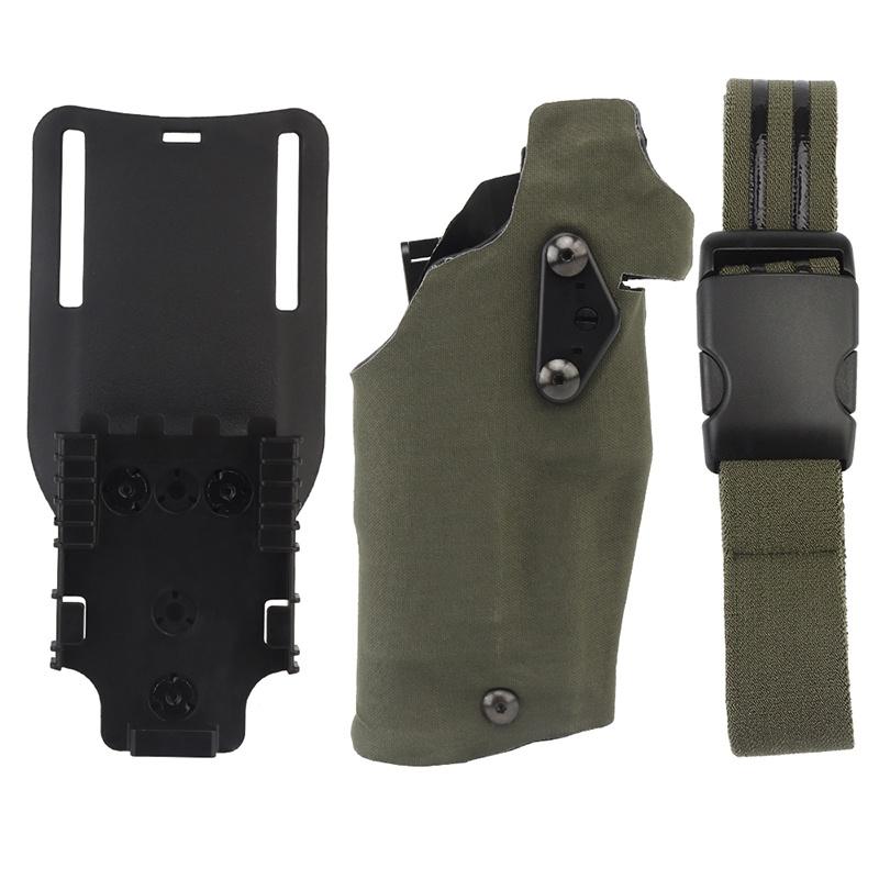 IDOGEAR Tactical 63DO Holster For G17/19 With X300 Light With QLS Mount With Panel Adapter With Leg Strap Military Holster Full Sets GB-74