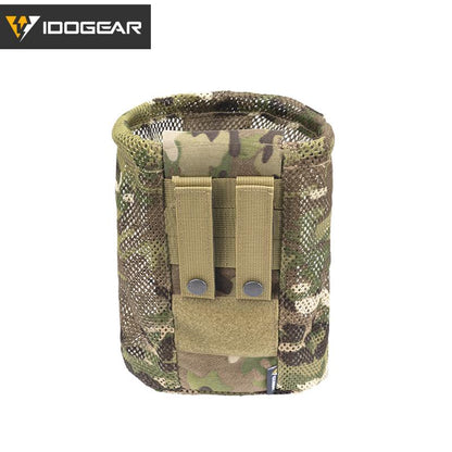 IDOGEAR Tactical Mesh Dump Pouch MOLLE Drop Pouch Recycling Bag Velcro Foldable Lightweight Convenient Outdoor Sports Camping Hunting Bags 3595