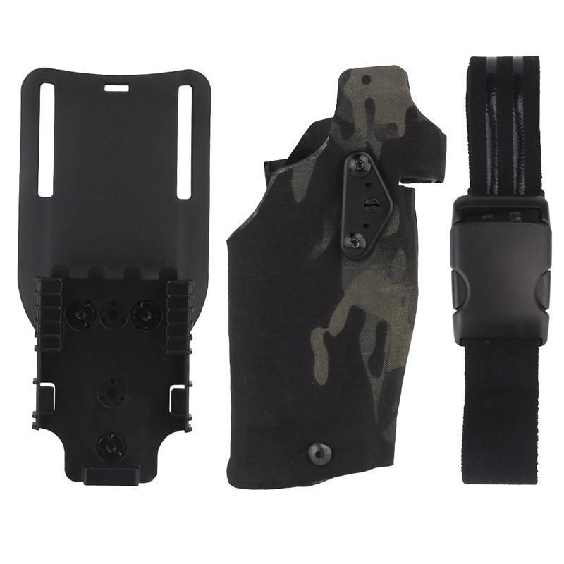 IDOGEAR Tactical 63DO Holster For G17/19 With X300 Light With QLS Mount With Panel Adapter With Leg Strap Military Holster Full Sets GB-74