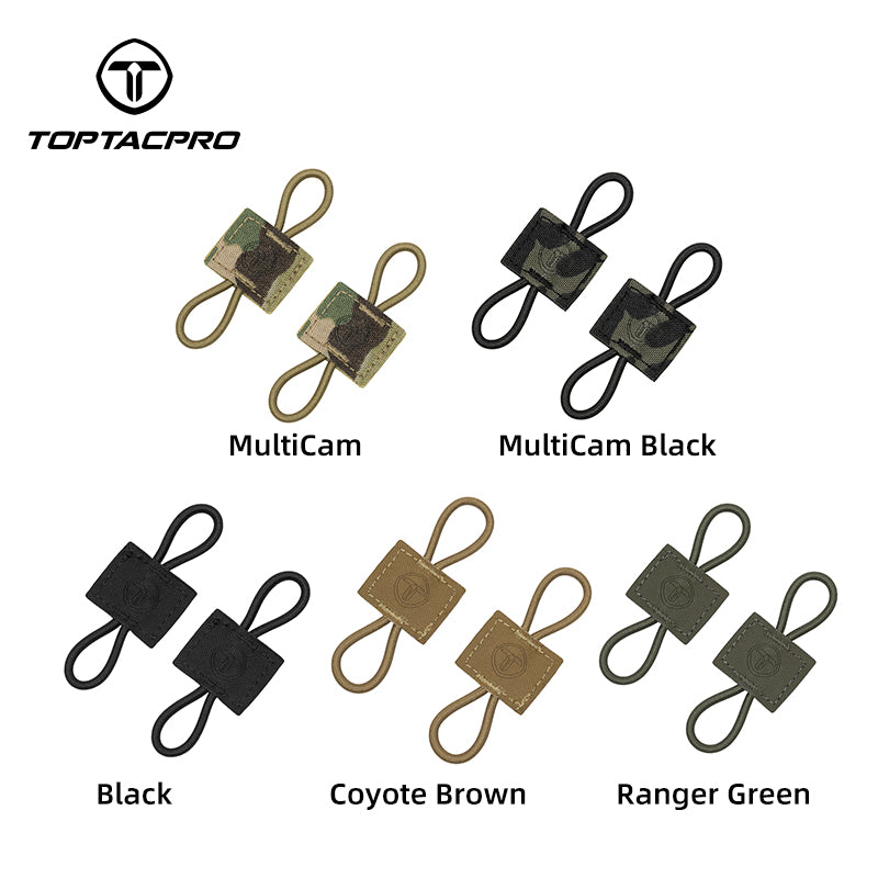 TOPTACPRO Tactical MOLLE Elastic Holder 2PCS Army Binding Retainer EDC Elastic Holder for Antenna Stick Pipe Tactical Vest Tactical Pouch Military Hiking Elastic Holder