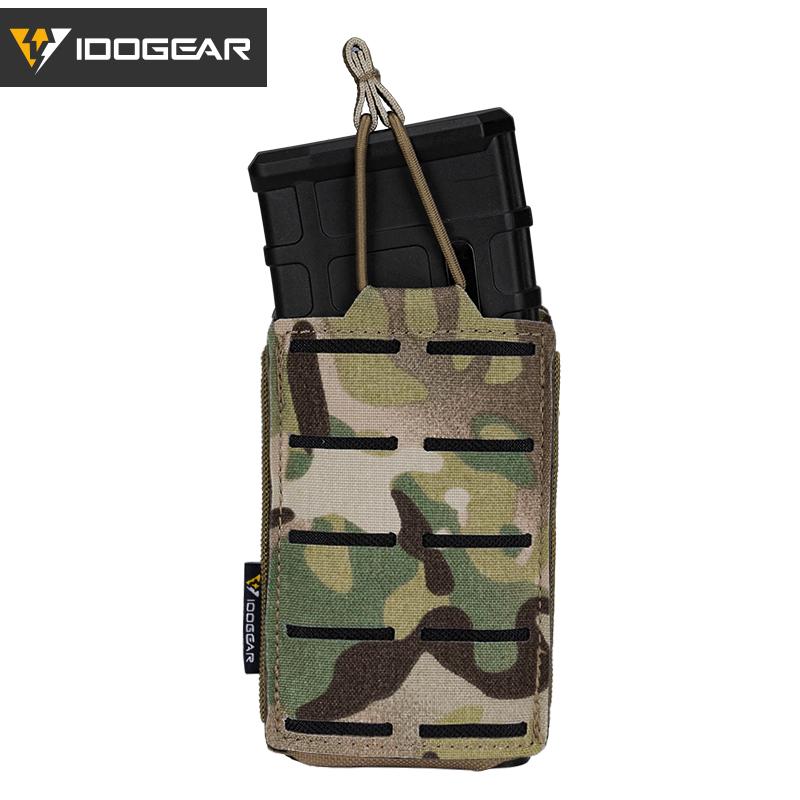 IDOGEAR Tactical Single Mag Pouch LSR 556 Magazine Pouch MOLLE Belt Pouch Laser Cut Magazine Pouch for 556 Mag 3566