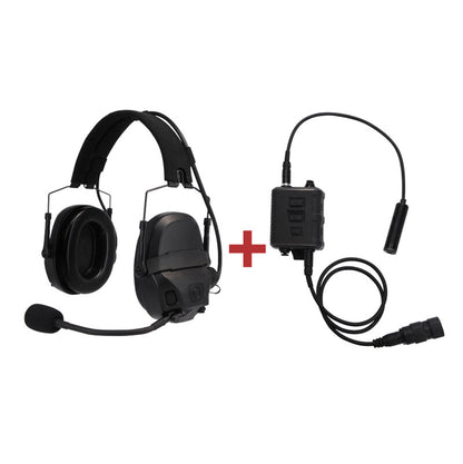 FMA&FCS AMP Tactical Headset For Communication With Noise Reduction Quick Release Switch V60 PTT Upgraded