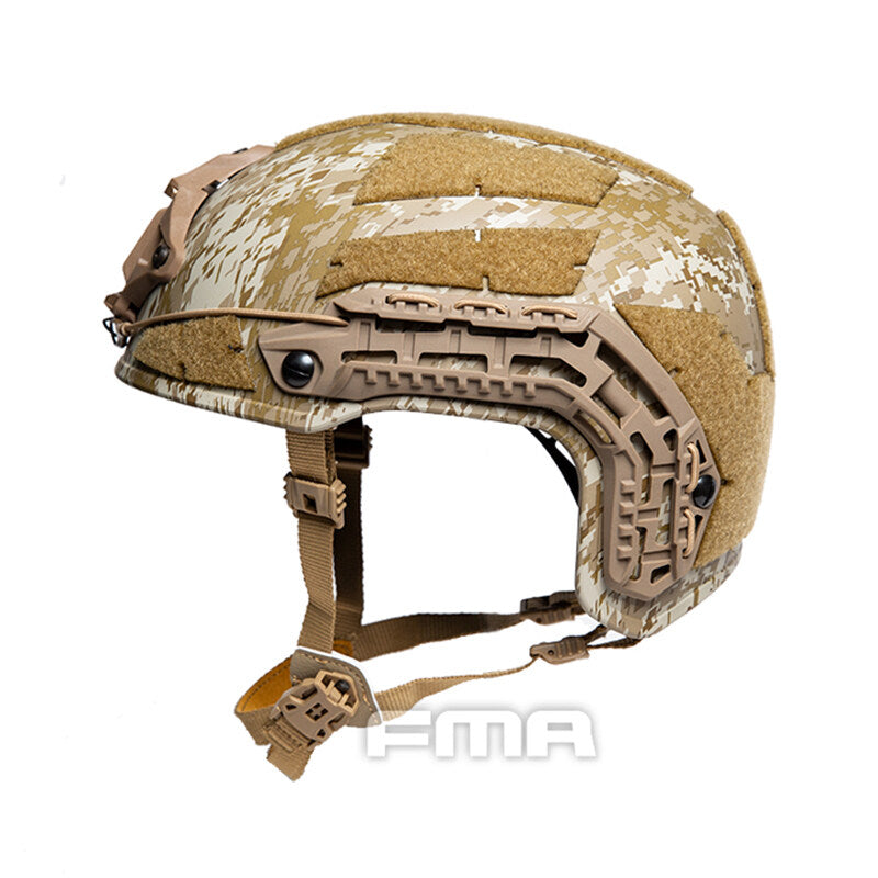 FMA Tactical Caiman Helmet W/ NVG Shroud Rail Camouflage Combat Helmet Paintball Military Camping L/XL Wargame Hiking Military Tactical Helmet 1383B