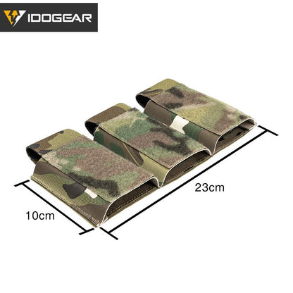 IDOGEAR Tactical DOPE 556 Triple Mag Pouch 500D Velcro Hook&loop Chest Front Panel Partition Pouch Attachable Outdoor Military Hiking Camping 3598