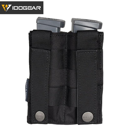 IDOGEAR Tactical Double Magazine Pouch For 9mm Fast Draw MOLLE Mag Carrier 3572