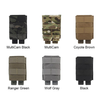 IDOGEAR Tactical Single Magazine Pouch for 7.62 MOLLE Mag Pouch Top Open with Retention Insert and Clip Strap Military Hiking Camping Mag Carrier MG-F-16