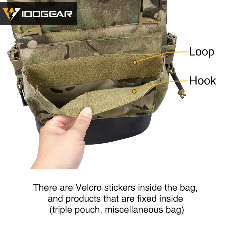 IDOGEAR Tactical DOPE Dump Pouch Tool Storage Pouch Front Panel Velcro Hook&loop Exhaust Hole with Partition Adjustable Camping Hiking Outdoor 3596