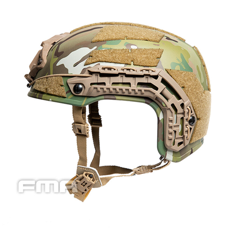 FMA Tactical Caiman Helmet W/ NVG Shroud Rail Camouflage Combat Helmet Paintball Military Camping L/XL Wargame Hiking Military Tactical Helmet 1383B