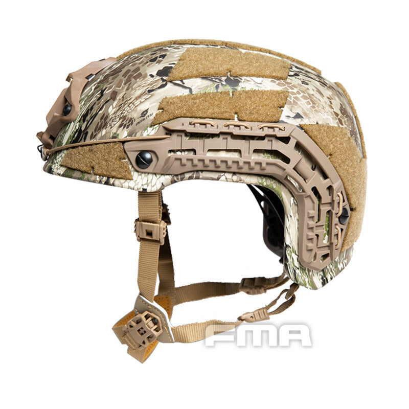 FMA Tactical Caiman Helmet W/ NVG Shroud Rail Camouflage Combat Helmet Paintball Military Camping L/XL Wargame Hiking Military Tactical Helmet 1383B