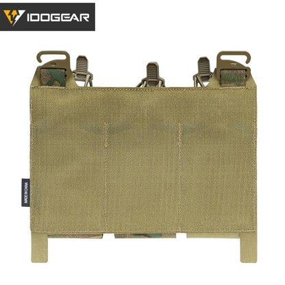 IDOGEAR Tactical KTAR FERRO 556 Triple Attack Front Panel Mag Pouch Hook&Loop Laser Cut Vest Front Pouch 5.56cm Easy-drain Quick Release Military Outdoor 35100