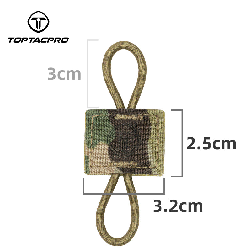 TOPTACPRO Tactical MOLLE Elastic Holder 2PCS Army Binding Retainer EDC Elastic Holder for Antenna Stick Pipe Tactical Vest Tactical Pouch Military Hiking Elastic Holder